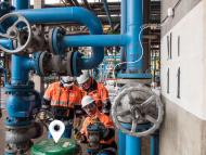 Digital Industrial at the Oleum training center: use of digital equipment for mobility. Total Flanders refinery in Mardyck-Dunkirk.