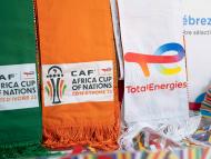 Commercial activations for the CAF Africa Cup of Nations (CAN) inside the shop of the Bonoumin service station in Abidjan