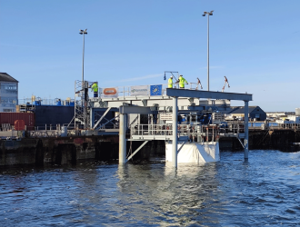 The prototype deployed under controlled maritime conditions in the port of Nantes Saint-Nazaire (France)